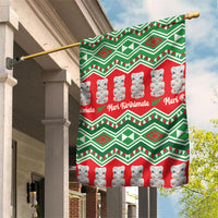 New Zealand Christmas In July Garden Flag Meri Kirihimete Hei Tiki Taniko Motifs Seamless LT14 House Flag Red - Polynesian Pride