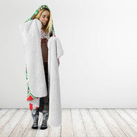 New Zealand Christmas In July Hooded Blanket Meri Kirihimete Hei Tiki Taniko Motifs Seamless LT14 - Polynesian Pride