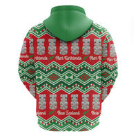 New Zealand Christmas In July Hoodie Meri Kirihimete Hei Tiki Taniko Motifs Seamless LT14 - Polynesian Pride