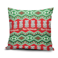 New Zealand Christmas In July Pillow Cover Meri Kirihimete Hei Tiki Taniko Motifs Seamless LT14 Red - Polynesian Pride