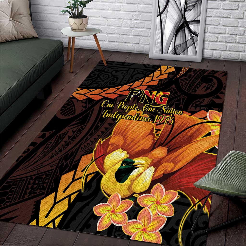 Papua New Guinea Independence Day Area Rug 50th Anniversary Papua Niu Gini Bird Of Paradise LT14