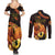 Papua New Guinea Independence Day Couples Matching Summer Maxi Dress and Long Sleeve Button Shirt 50th Anniversary Papua Niu Gini Bird Of Paradise LT14