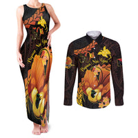 Papua New Guinea Independence Day Couples Matching Tank Maxi Dress and Long Sleeve Button Shirt 50th Anniversary Papua Niu Gini Bird Of Paradise LT14