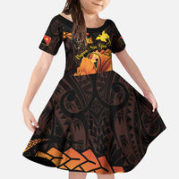 Papua New Guinea Independence Day Family Matching Off Shoulder Maxi Dress and Hawaiian Shirt 50th Anniversary Papua Niu Gini Bird Of Paradise LT14