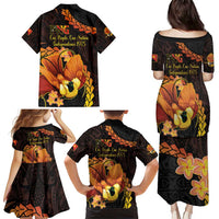 Papua New Guinea Independence Day Family Matching Puletasi and Hawaiian Shirt 50th Anniversary Papua Niu Gini Bird Of Paradise LT14