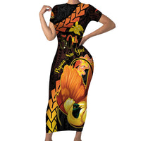 Papua New Guinea Independence Day Family Matching Short Sleeve Bodycon Dress and Hawaiian Shirt 50th Anniversary Papua Niu Gini Bird Of Paradise LT14