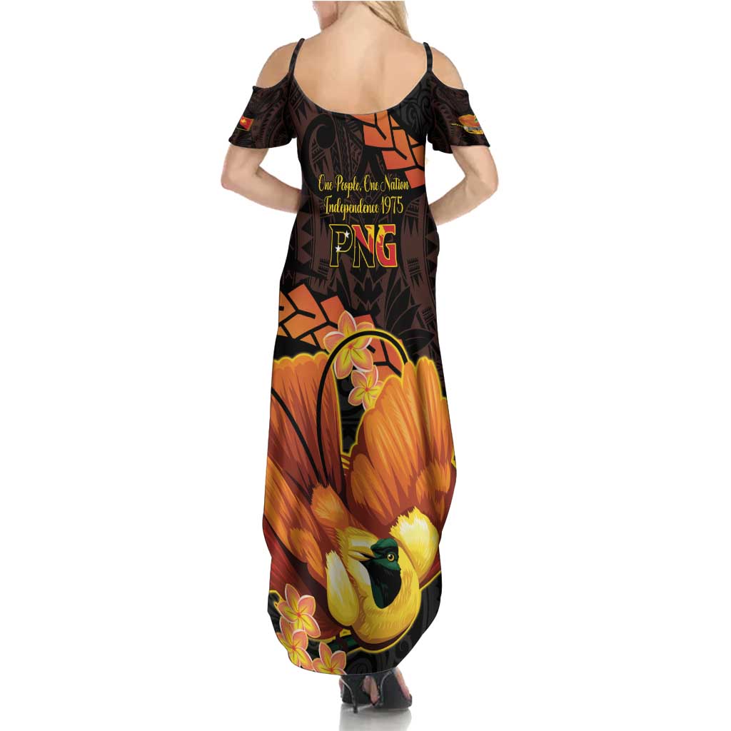 Papua New Guinea Independence Day Family Matching Summer Maxi Dress and Hawaiian Shirt 50th Anniversary Papua Niu Gini Bird Of Paradise LT14