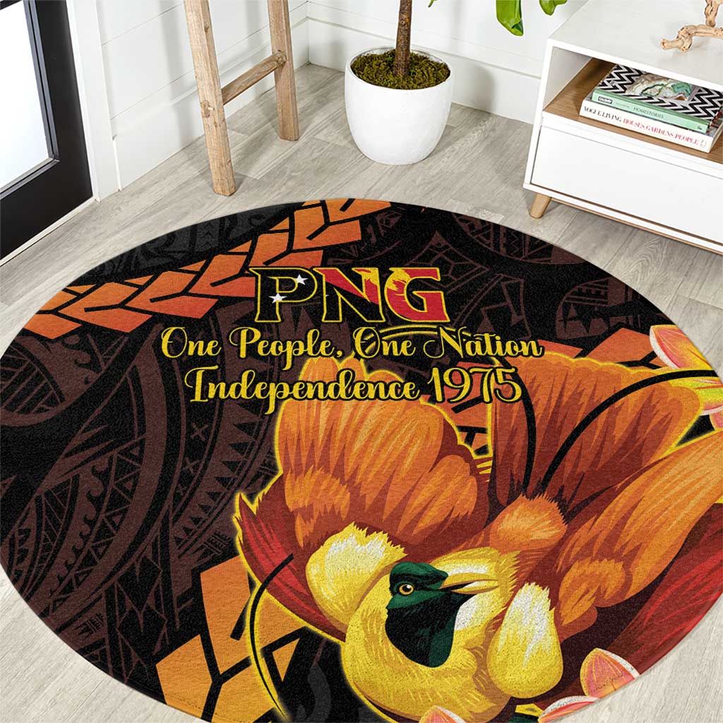 Papua New Guinea Independence Day Round Carpet 50th Anniversary Papua Niu Gini Bird Of Paradise LT14