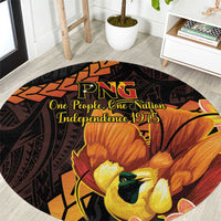 Papua New Guinea Independence Day Round Carpet 50th Anniversary Papua Niu Gini Bird Of Paradise LT14