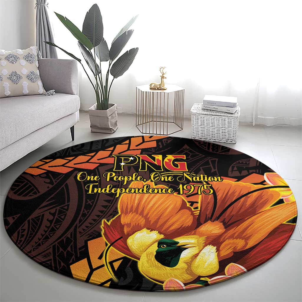 Papua New Guinea Independence Day Round Carpet 50th Anniversary Papua Niu Gini Bird Of Paradise LT14