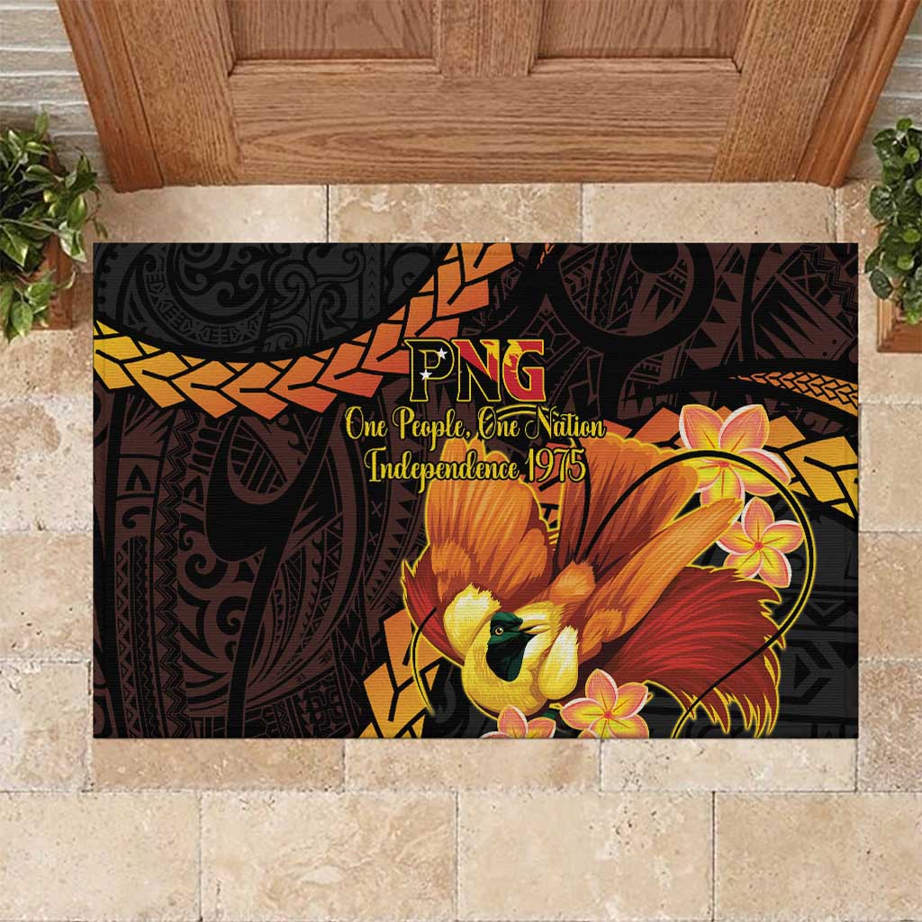 Papua New Guinea Independence Day Rubber Doormat 50th Anniversary Papua Niu Gini Bird Of Paradise LT14