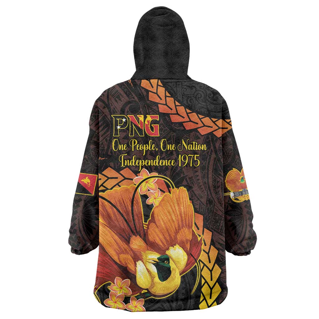 Papua New Guinea Independence Day Wearable Blanket Hoodie 50th Anniversary Papua Niu Gini Bird Of Paradise LT14