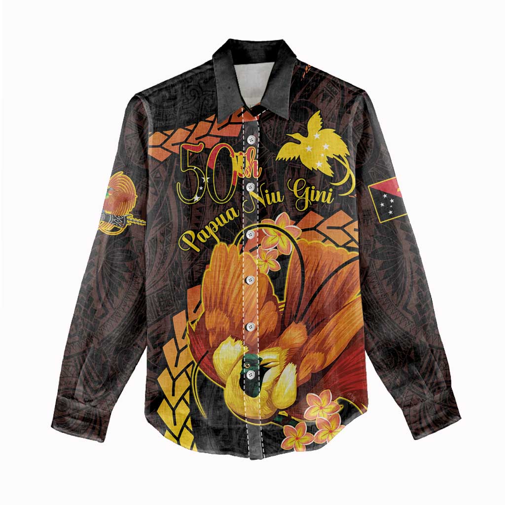 Papua New Guinea Independence Day Women Casual Shirt 50th Anniversary Papua Niu Gini Bird Of Paradise LT14