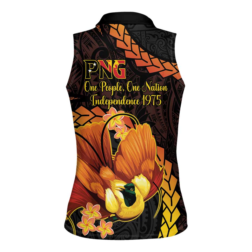 Papua New Guinea Independence Day Women Sleeveless Polo Shirt 50th Anniversary Papua Niu Gini Bird Of Paradise LT14