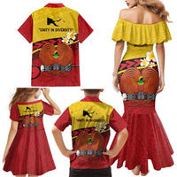 Papua New Guinea Independence Day Family Matching Mermaid Dress and Hawaiian Shirt Since 1975 Unity In Diversity