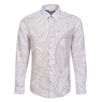 Samoa White Sunday Family Matching Off The Shoulder Long Sleeve Dress and Hawaiian Shirt Lotu Tamaiti Siapo With Teuila