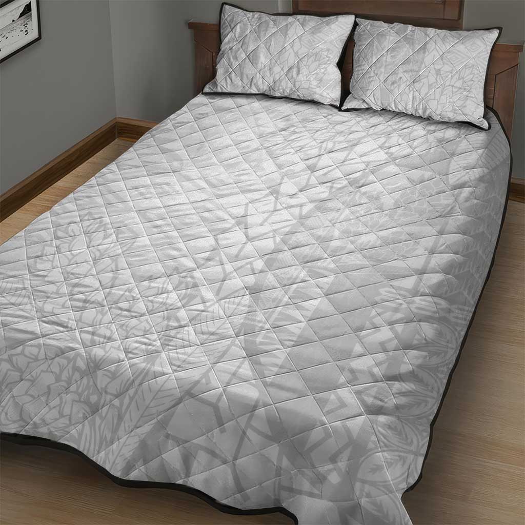 Samoa White Sunday Quilt Bed Set Lotu Tamaiti Siapo With Teuila