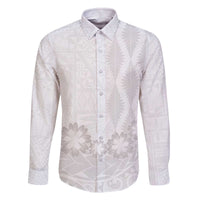 Tonga White Sunday Family Matching Off The Shoulder Long Sleeve Dress and Hawaiian Shirt Manuia le Aso Sa o Tamaiti Heilala With Ngatu Pattern