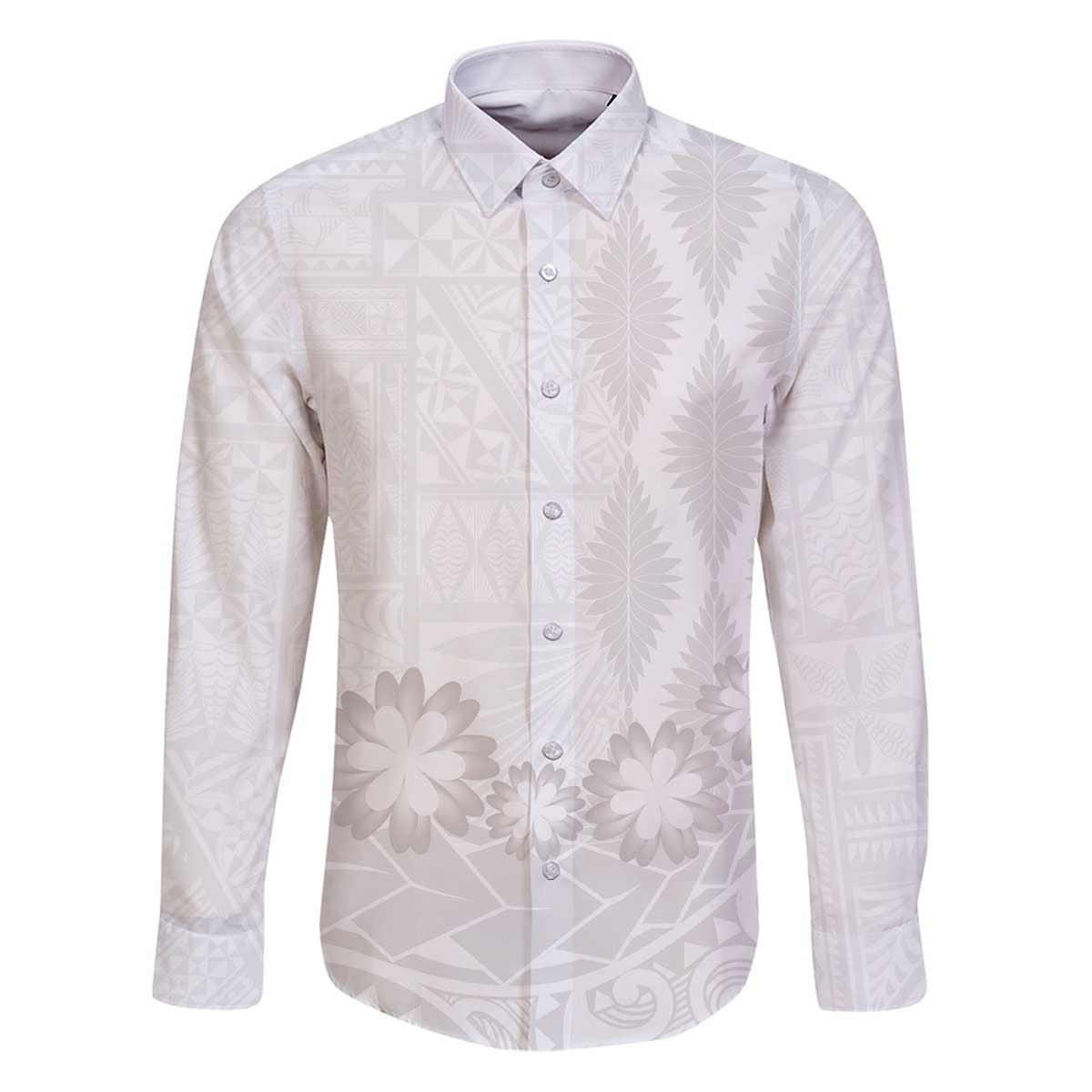 Tonga White Sunday Family Matching Puletasi and Hawaiian Shirt Manuia le Aso Sa o Tamaiti Heilala With Ngatu Pattern