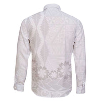 Tonga White Sunday Family Matching Short Sleeve Bodycon Dress and Hawaiian Shirt Manuia le Aso Sa o Tamaiti Heilala With Ngatu Pattern