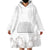 Tonga White Sunday Wearable Blanket Hoodie Manuia le Aso Sa o Tamaiti Heilala With Ngatu Pattern