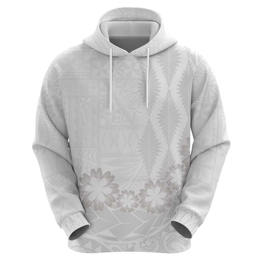 Tonga White Sunday Zip Hoodie Manuia le Aso Sa o Tamaiti Heilala With Ngatu Pattern