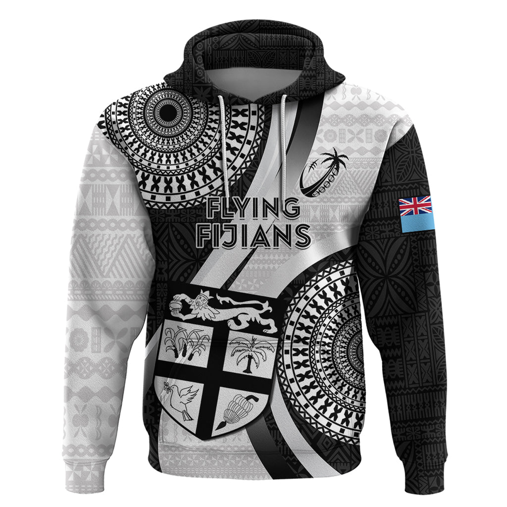 Custom Fiji Rugby Hoodie World Cup 2023 Go Champions Fijian Tapa Black Version LT14 Pullover Hoodie Black - Polynesian Pride