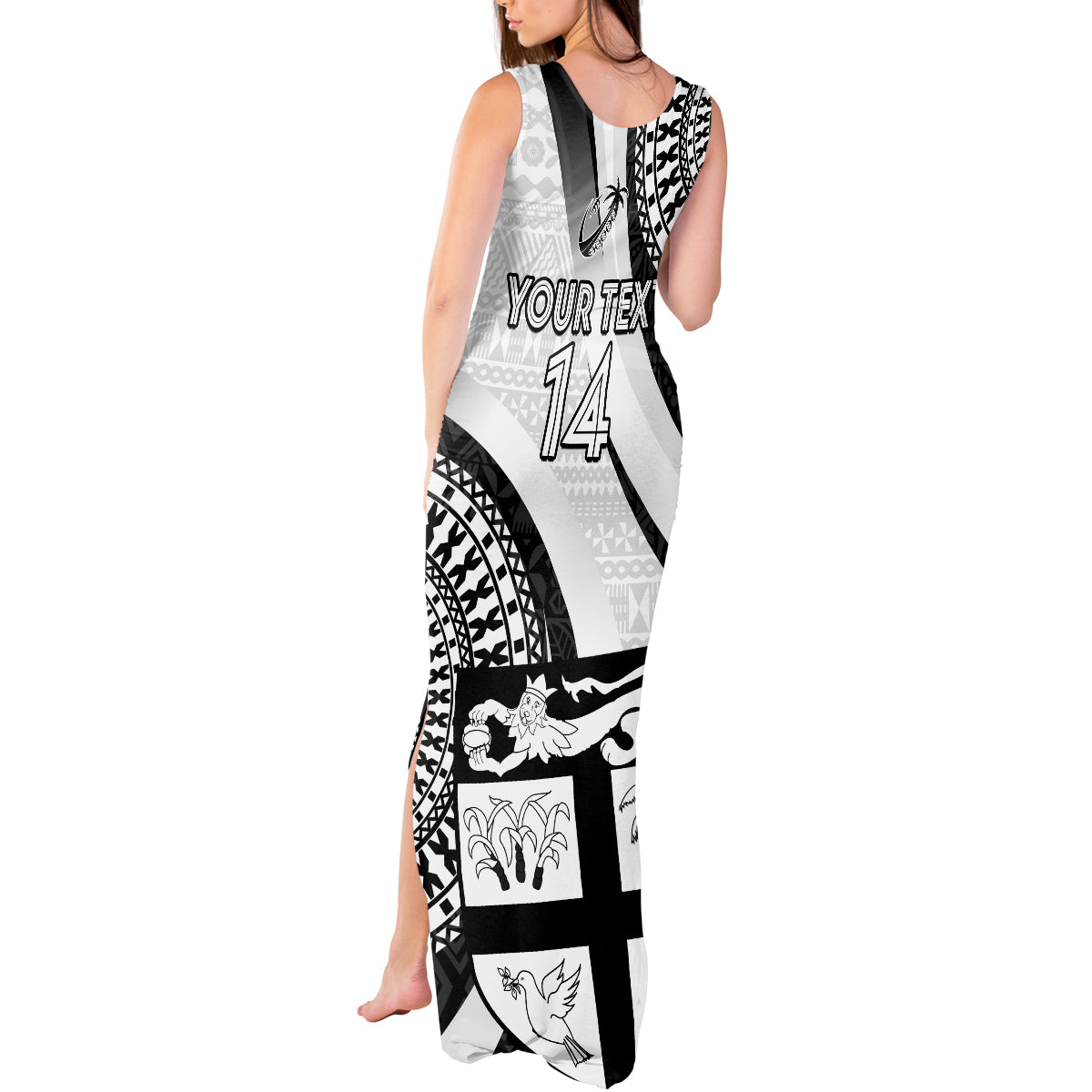 Custom Fiji Rugby Tank Maxi Dress World Cup 2023 Go Champions Fijian Tapa Black Version LT14 - Polynesian Pride