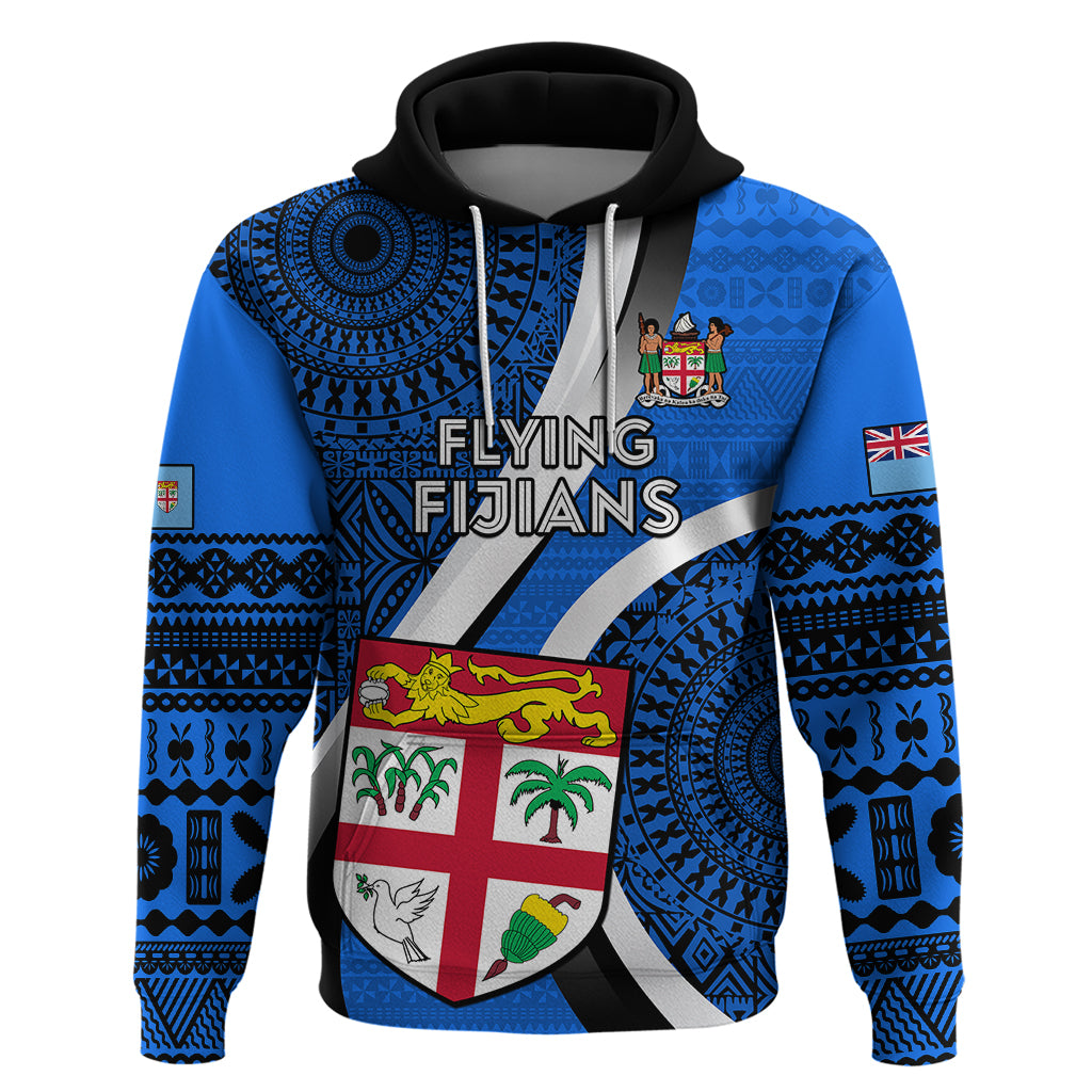 Fiji Rugby Hoodie World Cup 2023 Go Champions Fijian Tapa Blue Version LT14 Pullover Hoodie Blue - Polynesian Pride