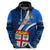 Custom Fiji Rugby Hoodie World Cup 2023 Go Champions Fijian Tapa Blue Version LT14 - Polynesian Pride