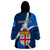 Custom Fiji Rugby Wearable Blanket Hoodie World Cup 2023 Go Champions Fijian Tapa Blue Version LT14 - Polynesian Pride