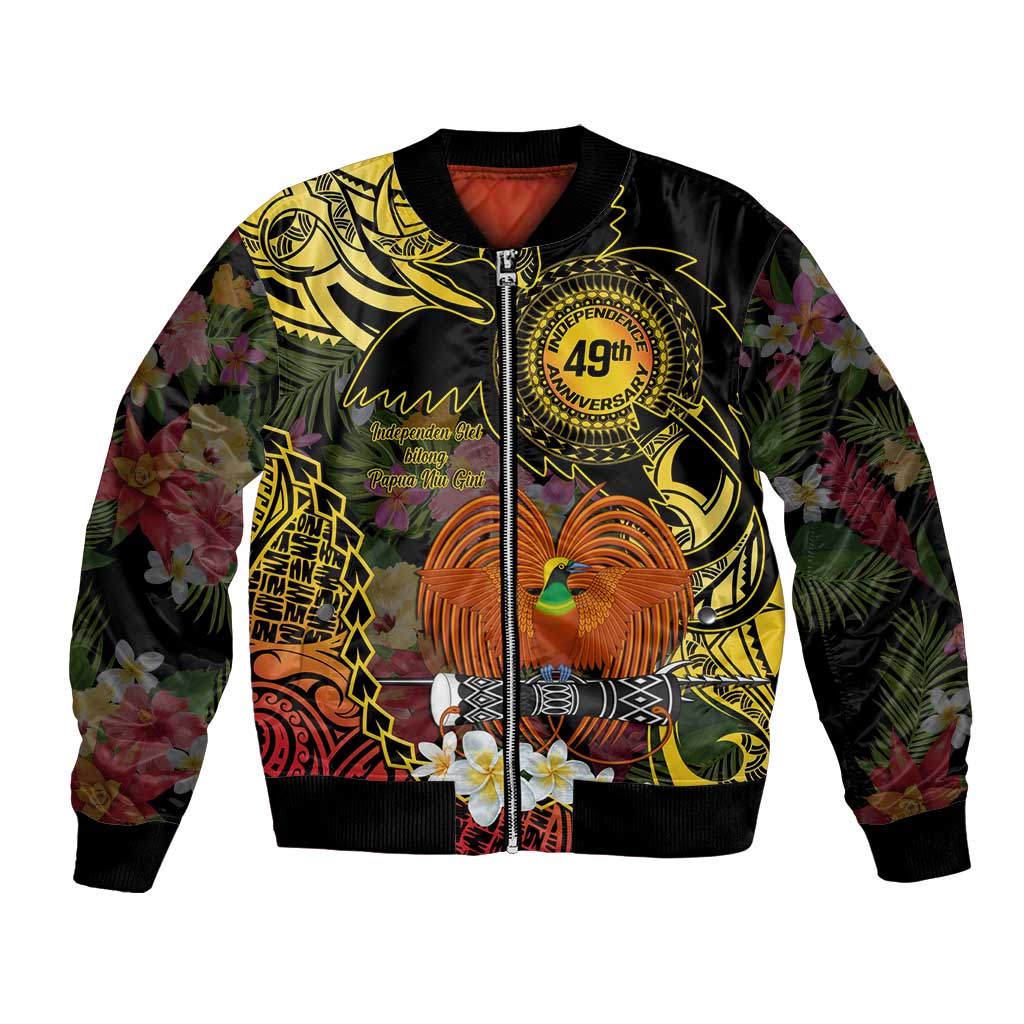 Papua New Guinea 49th Independence Anniversary Bomber Jacket Independen Stet bilong Papua Niu Gini