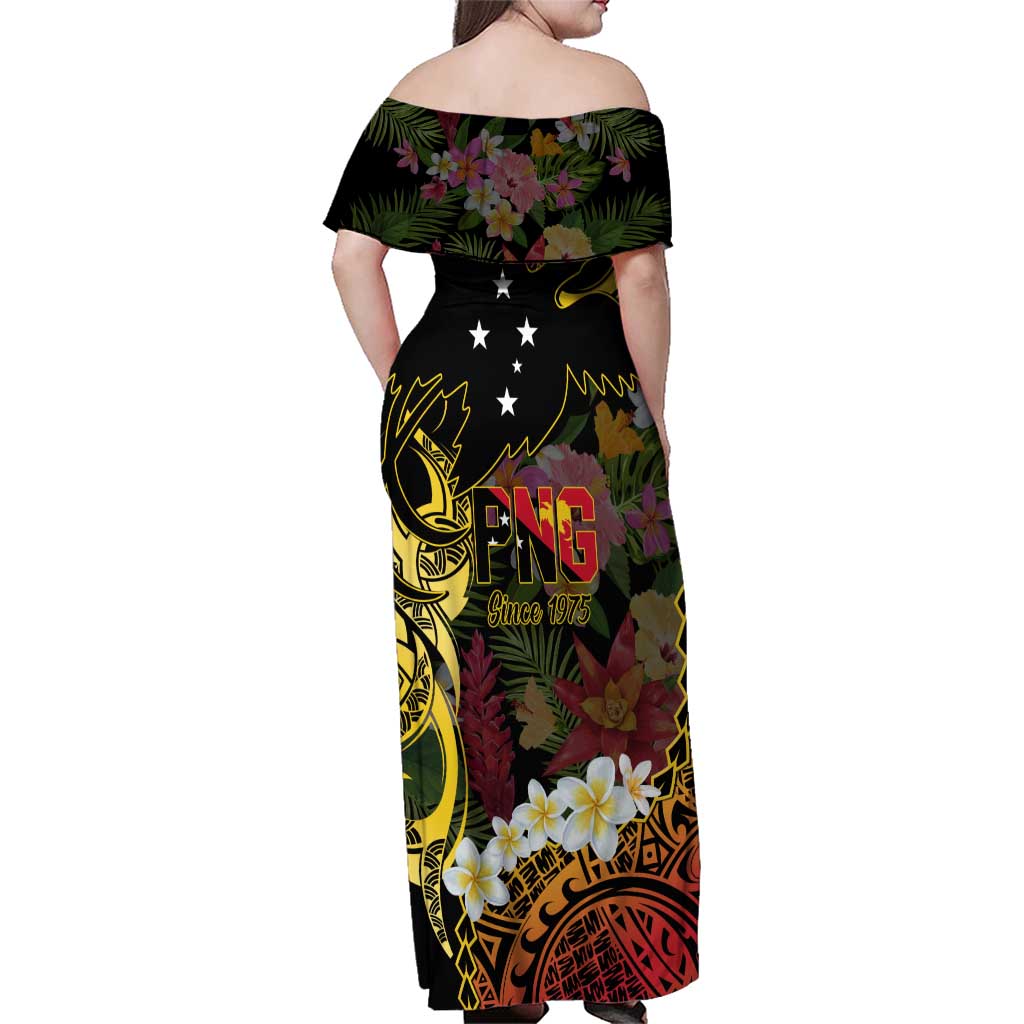 Papua New Guinea 50th Independence Anniversary Family Matching Off Shoulder Maxi Dress and Hawaiian Shirt Independen Stet bilong Papua Niu Gini LT14