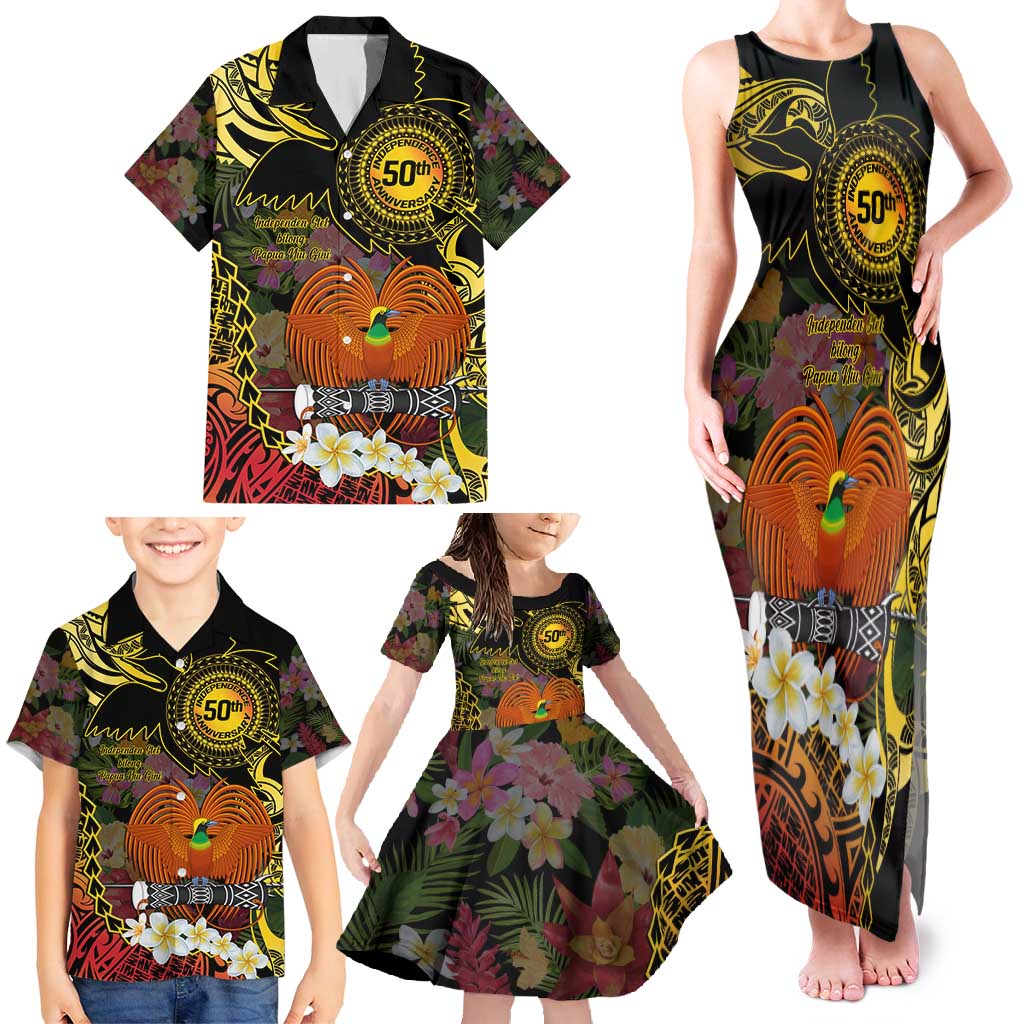 Papua New Guinea 50th Independence Anniversary Family Matching Tank Maxi Dress and Hawaiian Shirt Independen Stet bilong Papua Niu Gini LT14