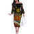 Papua New Guinea 50th Independence Anniversary Off The Shoulder Long Sleeve Dress Independen Stet bilong Papua Niu Gini LT14