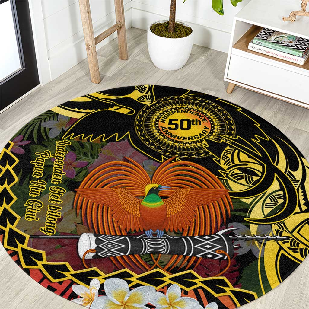 Papua New Guinea 50th Independence Anniversary Round Carpet Independen Stet bilong Papua Niu Gini LT14