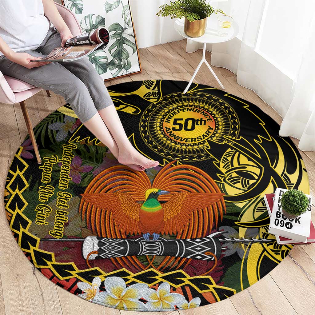 Papua New Guinea 50th Independence Anniversary Round Carpet Independen Stet bilong Papua Niu Gini LT14