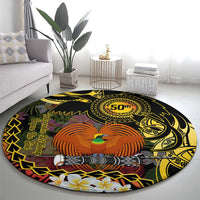 Papua New Guinea 50th Independence Anniversary Round Carpet Independen Stet bilong Papua Niu Gini LT14