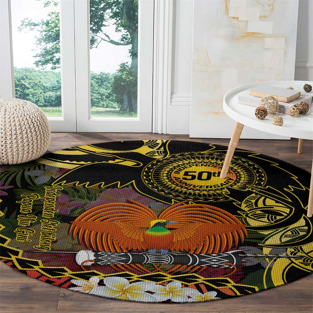 Papua New Guinea 50th Independence Anniversary Round Carpet Independen Stet bilong Papua Niu Gini LT14