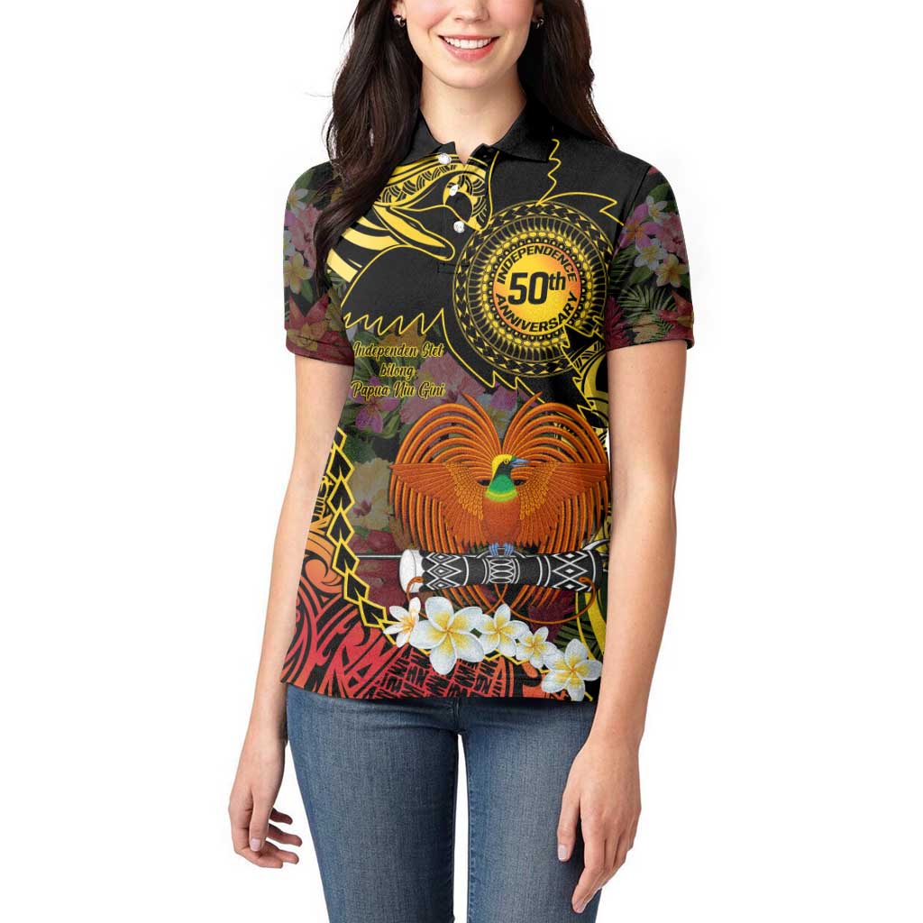 Papua New Guinea 50th Independence Anniversary Women Polo Shirt Independen Stet bilong Papua Niu Gini LT14