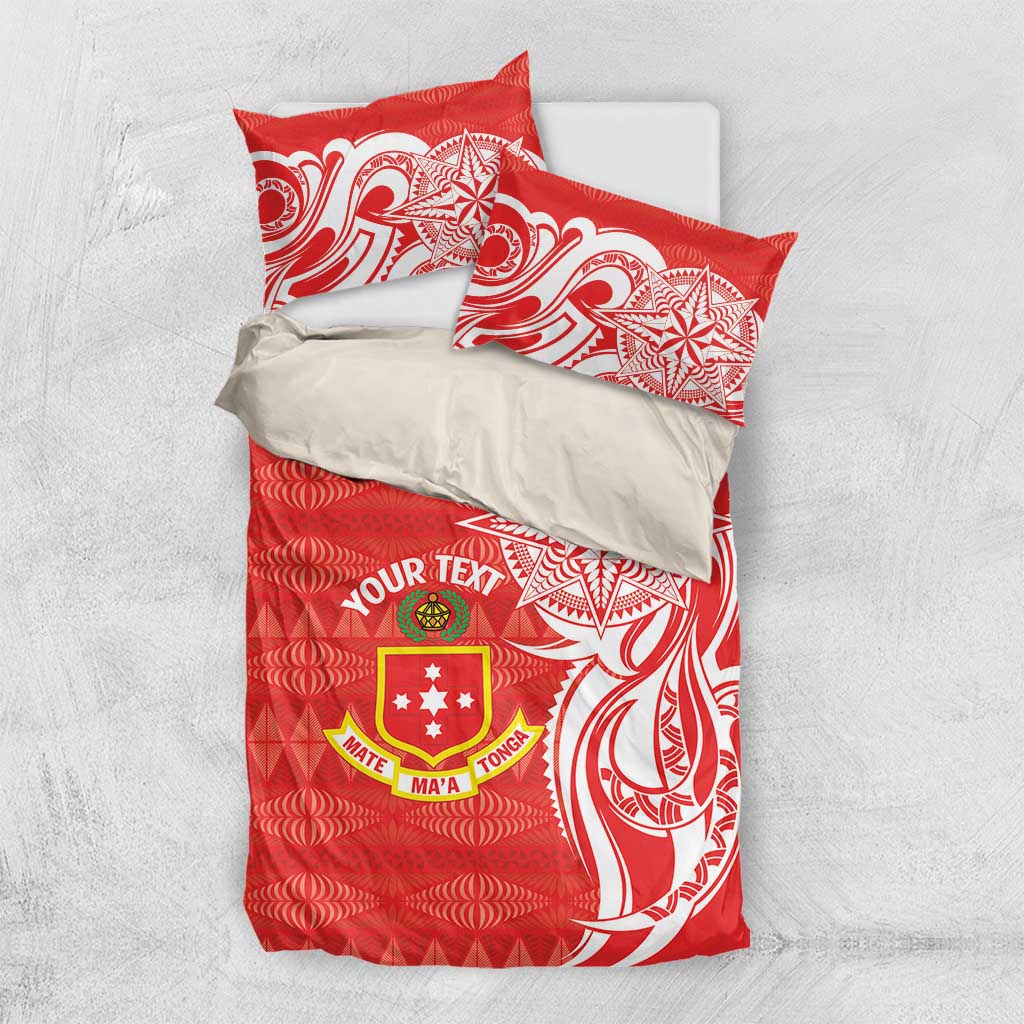Personalised Kolisi Tonga Bedding Set Mate Maa Tonga Ngatu Pattern - Polynesian Pride