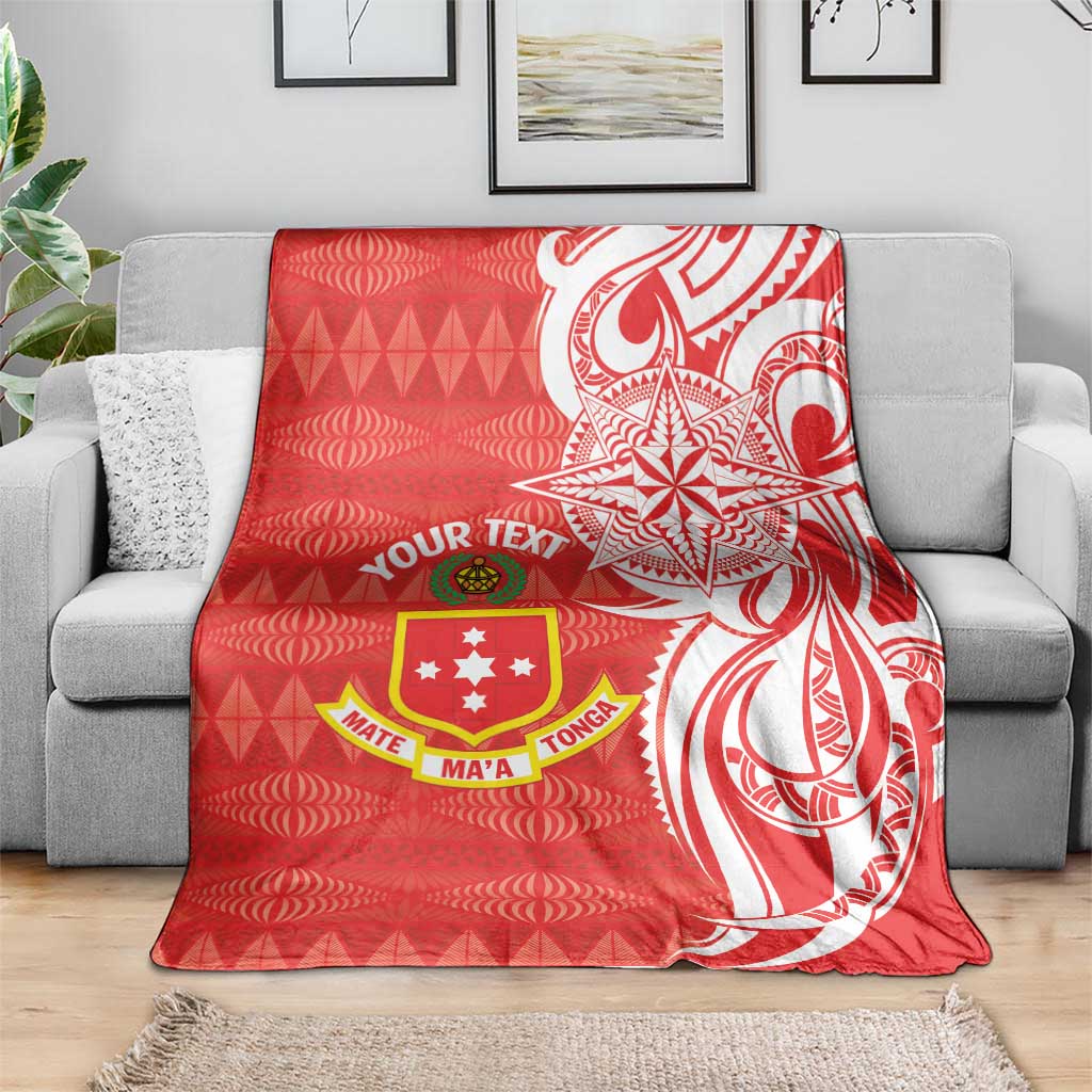 Personalised Kolisi Tonga Blanket Mate Maa Tonga Ngatu Pattern - Polynesian Pride