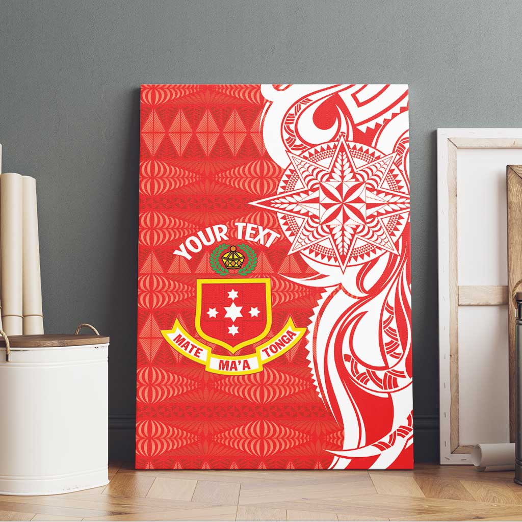 Personalised Kolisi Tonga Canvas Wall Art Mate Maa Tonga Ngatu Pattern - Polynesian Pride