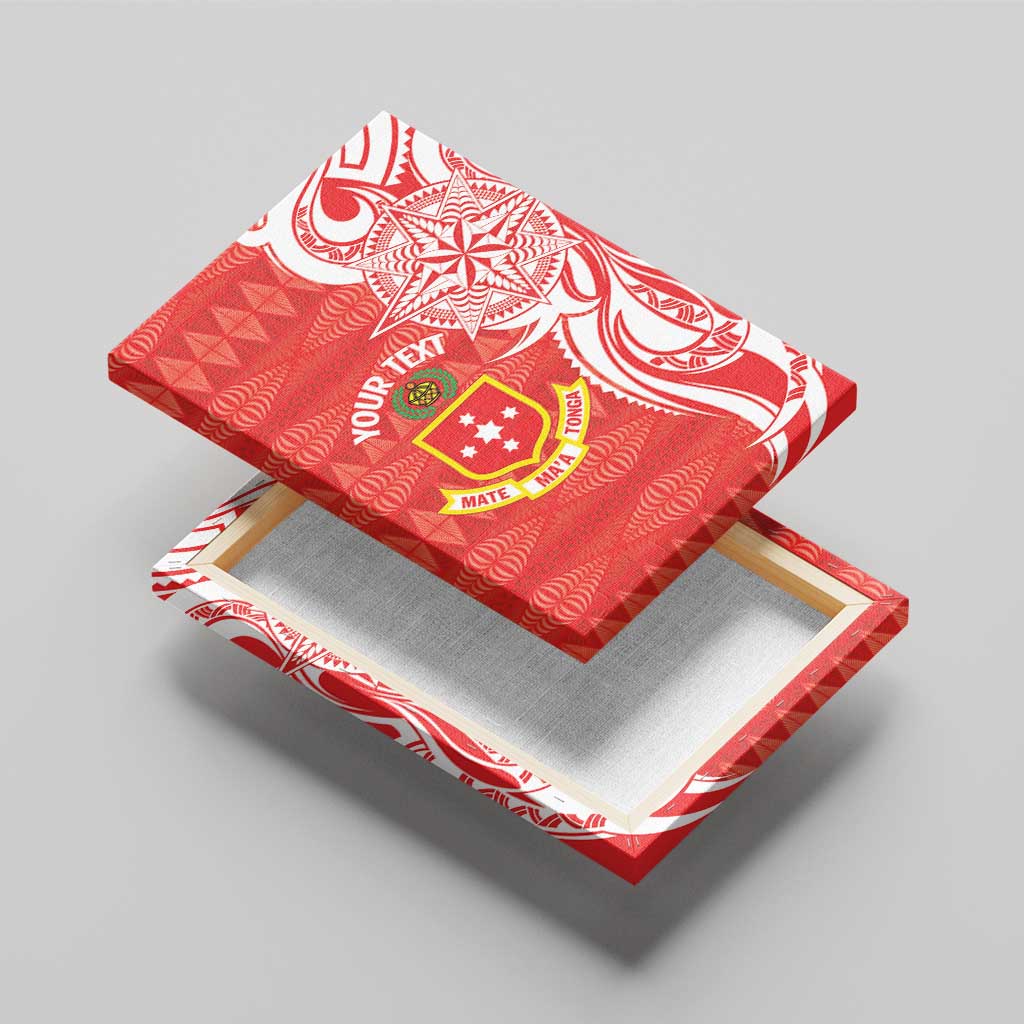 Personalised Kolisi Tonga Canvas Wall Art Mate Maa Tonga Ngatu Pattern - Polynesian Pride