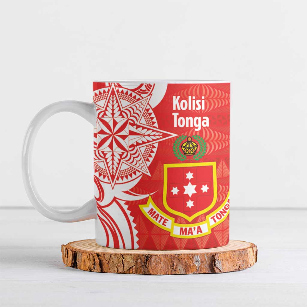 Personalised Kolisi Tonga Ceramic Mug Mate Maa Tonga Ngatu Pattern - Polynesian Pride