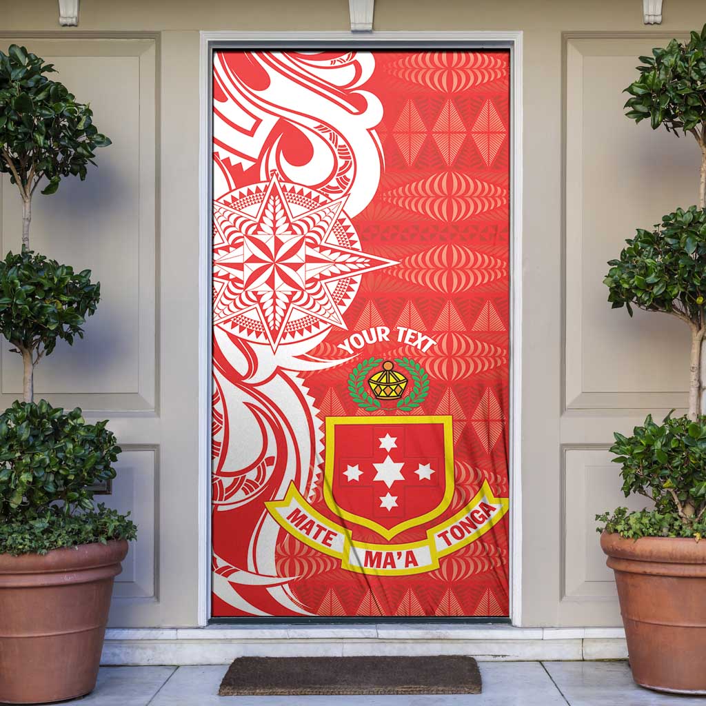 Personalised Kolisi Tonga Door Cover Mate Maa Tonga Ngatu Pattern - Polynesian Pride