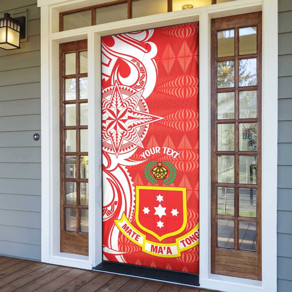 Personalised Kolisi Tonga Door Cover Mate Maa Tonga Ngatu Pattern - Polynesian Pride