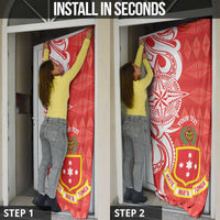 Personalised Kolisi Tonga Door Cover Mate Maa Tonga Ngatu Pattern - Polynesian Pride