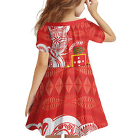 Personalised Kolisi Tonga Family Matching Off Shoulder Short Dress and Hawaiian Shirt Mate Maa Tonga Ngatu Pattern - Polynesian Pride