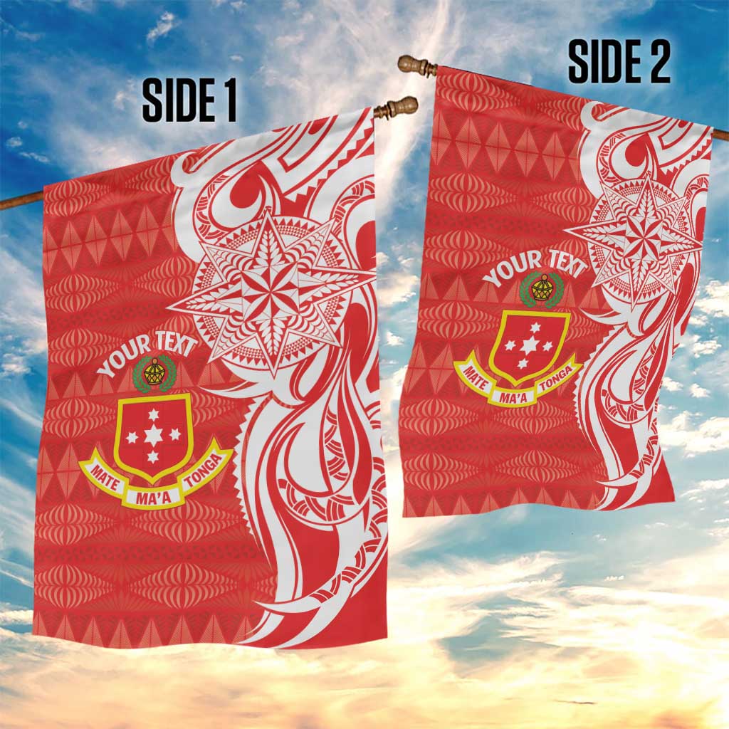 Personalised Kolisi Tonga Garden Flag Mate Maa Tonga Ngatu Pattern - Polynesian Pride